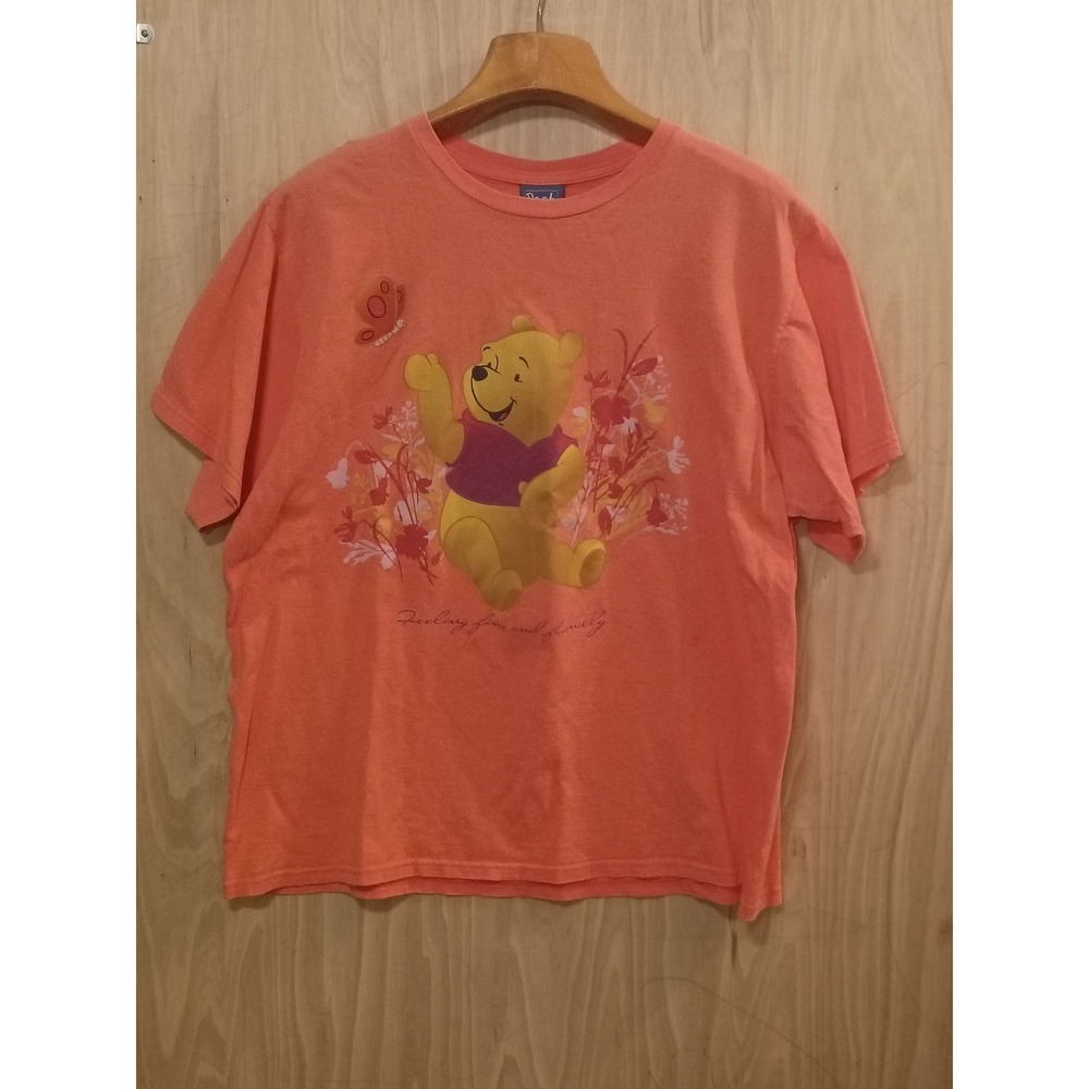 Disney Winnie the Pooh Vintage Graphic T-Shirt Jerry Leigh Coral Pink Woman 1X